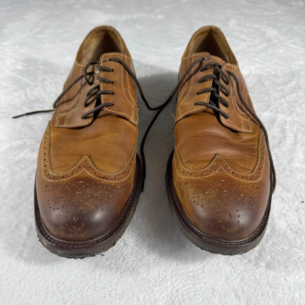 Johnston & Murphy Conway Men's Tan Leather Wingtip Oxford Shoes Size 10M